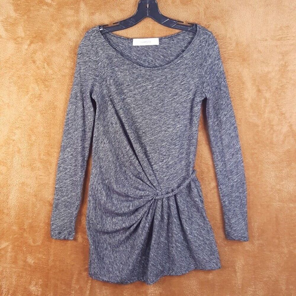 THAKOON Womens Dress Small Gray Pullover Mini Draped Braided Stretch Knit
